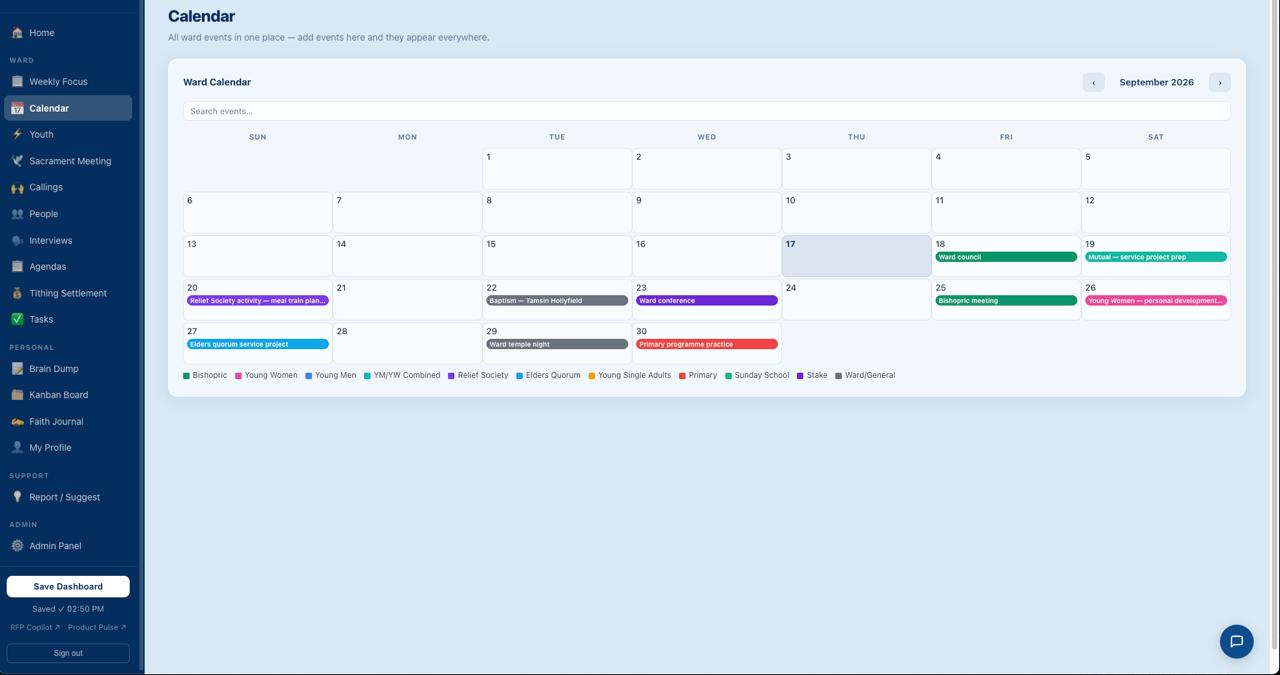 One ward calendar